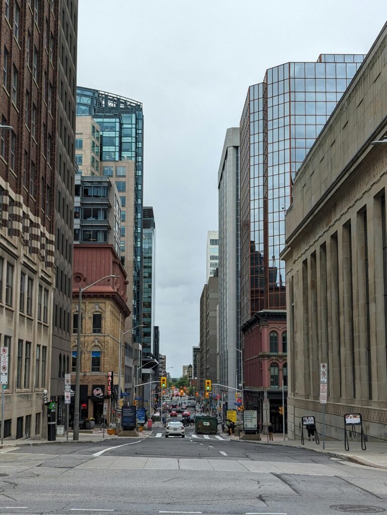 Aerial view of a drone over a cityscape, showcasing detection technology and urban innovation.