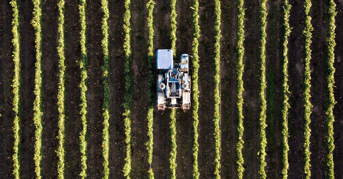 A drone in an aerial view over landscape, highlighting agricultural technology and funding challenges.